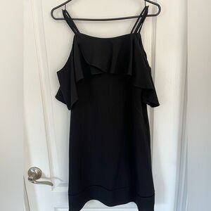 LITTLE BLACK DRESS lbd MINI cocktail OPEN cold shoulder PARTY sheath size 4